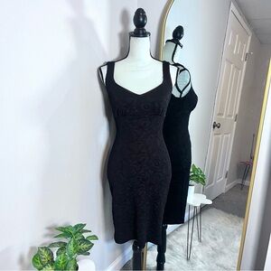 90s Black Sleeveless Bodycon Dress